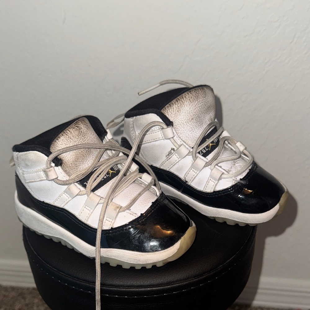 Jordan Kids White and Black Sneakers